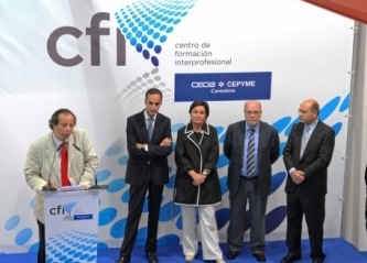 Inauguración del Centro de Formación de Ceoe en Campogiro, con Miguel Mirones y Gerardo Díaz Ferrán